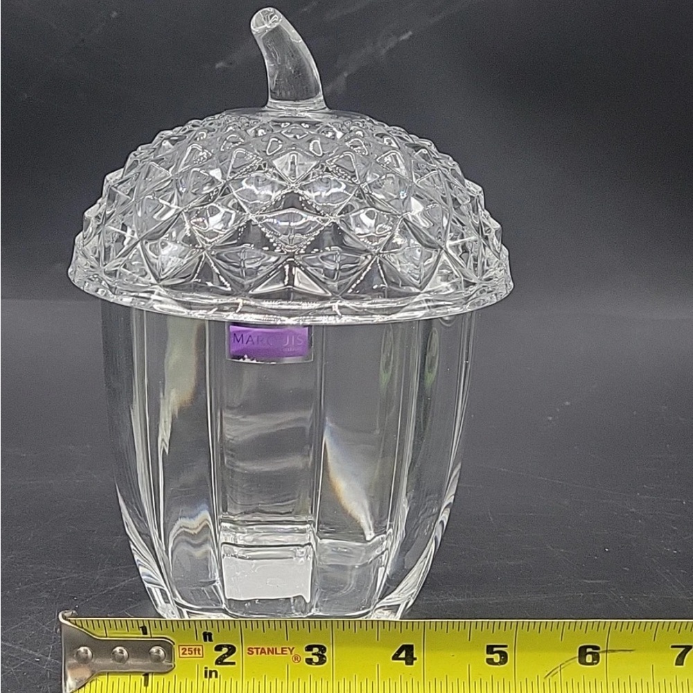 Waterford Marquis Crystal Acorn Biscuit Cookie Candy Jar w/ Lid - Picture 9 of 10